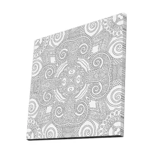 Canvastavla 45x45 cm - Abstrakt mönster med spiraler och linjer - Inredning & dekor Rea