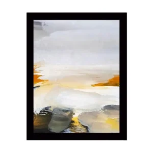 Bästa pris Inramad Canvastavla i trä - 41x56 cm - Abstrakt landskap med mjuka färgövergångar - Inredning & dekor