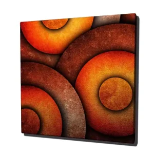 Begränsat erbjudande Canvastavla 45x45 cm - Abstrakt komposition med cirkulära former i varma toner Orange / Brun / Guld - Inredning
