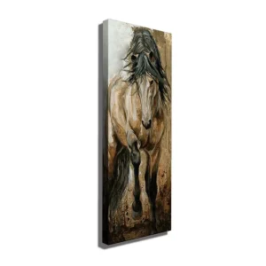 Nyhet Canvastavla 30x80 cm - Stort och majestätiskt hästporträtt Beige / Brun / Svart - Inredning