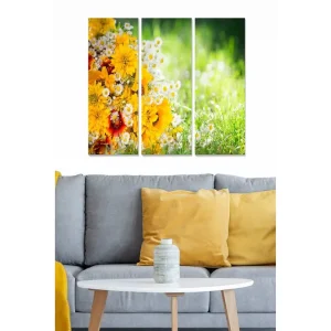 Canvastavla Floral 3-pack Flerfärgad - Inredning & dekor Billig