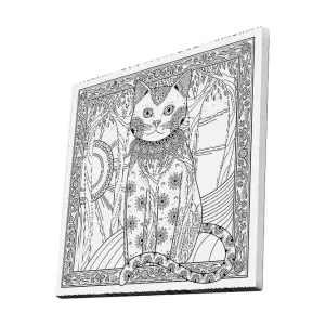 Canvastavla 45x45 cm - Katt med detaljerad mönstring och ornamentik - Inredning & dekor Begränsat erbjudande