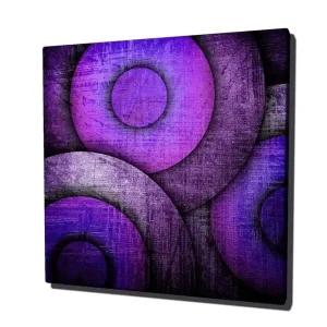 Canvastavla 45x45 cm - Abstrakt komposition med cirkulära former i lila nyanser Lila / Mörklila / Grå - Inredning Begränsat erbjudande