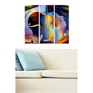 Billig Canvastavla Abstract 3-pack Flerfärgad - Inredning & dekor