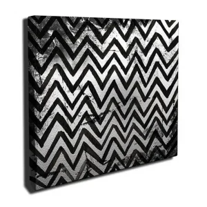Canvastavla 45x45 cm - Zigzag-mönster i svart och vitt Svart / Vitt - Inredning Rabatter