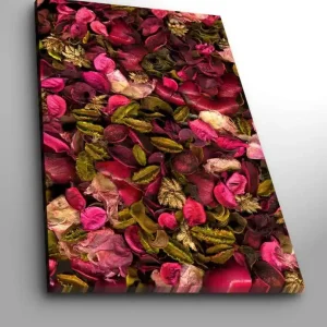 Canvastavla 70x100 cm - Färgsprakande samling av torkade blommor och blad - Inredning & dekor Bästa pris