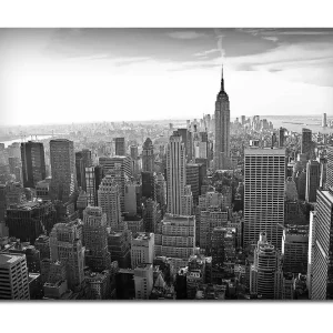 Canvastavla 70x100 cm - Panoramavy av New Yorks skyline med Empire State Building i fokus - Inredning & dekor Rabatt