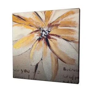 Canvastavla 45x45 cm - Storslagen blomma med gula och beigea toner - Inredning & dekor Beställ idag