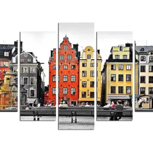Begränsad tid Canvastavla City 5-pack Flerfärgad - Inredning & dekor