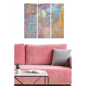 Snabb frakt Canvastavla i trä 3-delar 50x70 cm - Abstrakt komposition med mjuka färgövergångar - Inredning & dekor