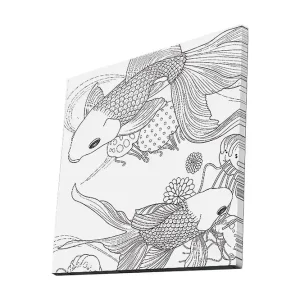 Canvastavla 45x45 cm - Fina koi-fiskar i en lekfull komposition - Inredning & dekor Köp nu