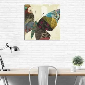 Begränsat erbjudande Canvastavla 45x45 cm - Färgglad fjäril med mönstrade vingar - Inredning & dekor