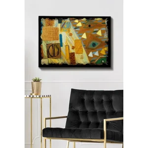 Canvastavla 70x100 cm - Abstrakt komposition med geometriska former och färgglada mönster - Inredning & dekor Billigare