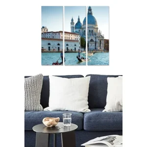 Canvastavla i trä 3-delar 50x70 cm - Vacker vy av Venedig med gondoler och historisk arkitektur - Inredning & dekor Fynd