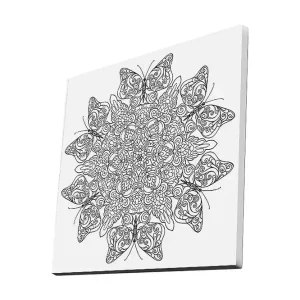 Canvastavla 45x45 cm - Intrikat mönster av fjärilar och blommor - Inredning & dekor Sista chansen