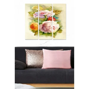 Canvastavla Floral 3-pack Flerfärgad - Inredning & dekor Begränsad tid