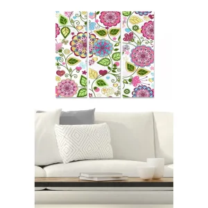 Canvastavla Floral 3-pack Flerfärgad - Inredning & dekor risnedsättning