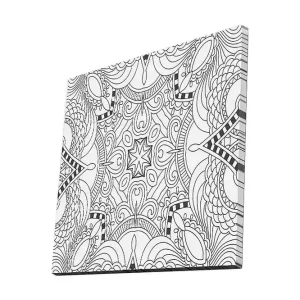 Canvastavla 45x45 cm - Abstrakt mönster med svarta linjer och former - Inredning & dekor Utförsäljning