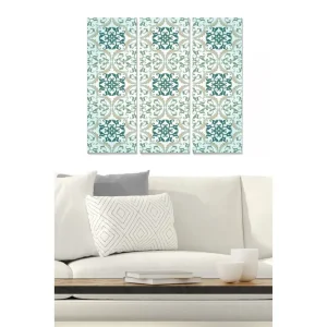 Canvastavla i trä 3-delar 50x70 cm - Mönstrad väggdekoration med eleganta, geometriska former - Inredning & dekor Rabatt