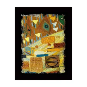 Begränsat erbjudande Inramad Canvastavla i trä - 41x56 cm - Abstrakt komposition med geometriska former och mönster - Inredning & dekor