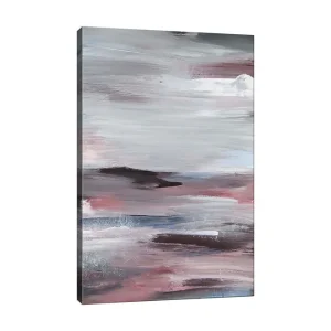 Begränsat antal Canvastavla 70x100 cm - Abstrakt landskap med mjuka, flytande former och dämpade färger - Inredning & dekor