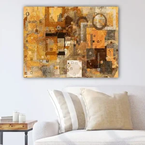 Canvastavla 70x100 cm - Abstrakt komposition med geometriska former i varma toner - Inredning & dekor Endast denna vecka