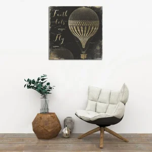 Begränsat erbjudande Canvastavla 45x45 cm - Luftballonger i vintage-stil med inspirerande text - Inredning & dekor