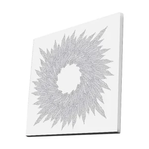 Canvastavla 45x45 cm - Abstrakt komposition av bladformade mönster i en cirkulär formation - Inredning & dekor Kampanjpris