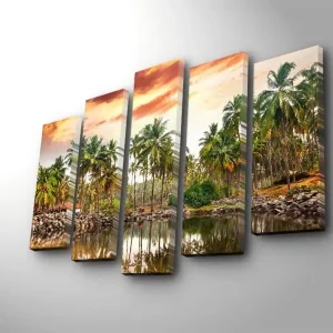 Billig Dekorativ Canvastavla 5-Delar 70x19 cm - Inredning & dekor