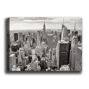Canvastavla 70x100 cm - Panoramavy av New Yorks skyline i svartvitt - Inredning & dekor Köp nu