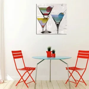 Canvastavla 45x45 cm - Färgglada cocktailglas med fruktskivor - Inredning & dekor Säker betalning