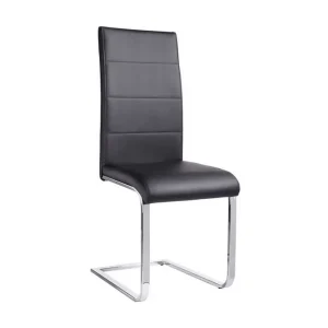 Loft24 Prados Matstol Konstläder 2-pack Svart/Krom - Möbler Lägg i varukorgen