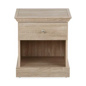 Handla nu Loft24 Dareia Sängbord 45 cm med Förvaring Låda + Hylla Brun - Möbler