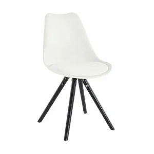 Loft24 Malik Matstol Konstläder 2-pack Vit/Ek - Möbler Expressleverans