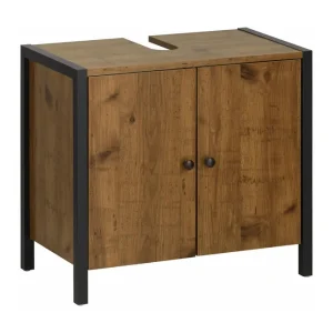 Begränsat erbjudande Loft24 Brayden Tvättställ 60 cm Brun/Svart - Förvaring