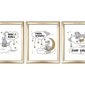 Tavla Animal med Ram 3-pack Flerfärgad - Inredning & dekor Kundfavorit