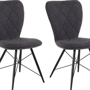 I lager Loft24 Mimia Matstol 2-pack Antracit - Möbler
