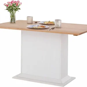 Snabb frakt Loft24 Meral Matbord 105 cm Vit/Brun - Möbler