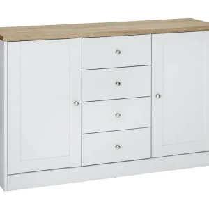 Rea Loft24 Bryanne Skänk 120 cm Vit/Brun - Förvaring