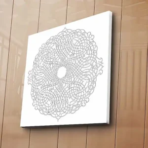 Canvastavla 45x45 cm - Intrikat mandala i vit och grå nyans - Inredning & dekor Bästa pris