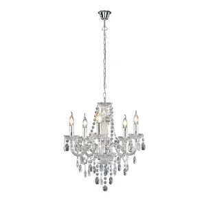 I lager Trio Lighting Luster Ljuskrona 5L E14 transparent Transparent - Belysning