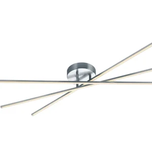 Kampanjpris Trio Lighting Tiriac LED Plafond borstad stål Borstad stål - Belysning