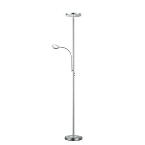 Sänkt pris Trio Lighting Ackbar LED Golvlampa uplight borstad stål Borstad stål - Belysning
