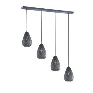 Expressleverans Trio Lighting Onyx Taklampa 4L E27 antracit/ guld Antracit/Guld - Belysning