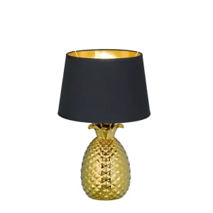 Trio Lighting Pineapple bordslampa 43cm E27 guld/ svart Guld/Svart - Belysning Nyhet