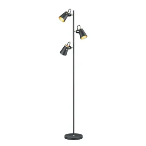 Trio Lighting Edward Golvlampa 3L E14 mattsvart/ guld Svart/Guld - Belysning Sista chansen