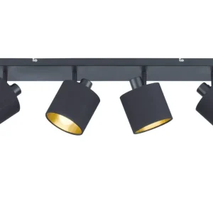 Trio Lighting Tommy Spotlight 4L E14 mattsvart/ guld Matt svart/Guld - Belysning risnedsättning