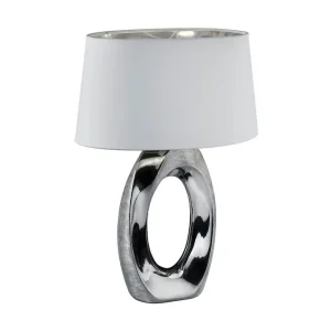 Populärt val Trio Lighting Taba bordslampa 52cm E27 silver/vit Silver/Vit - Belysning