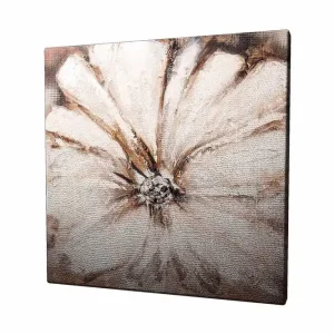 Billigare Canvastavla 45x45 cm - Storslagen blomma i mjuka, neutrala toner - Inredning & dekor