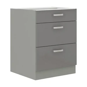 Endast denna vecka Grey Skåp med lådor 60x52x82 cm Grå - Förvaring